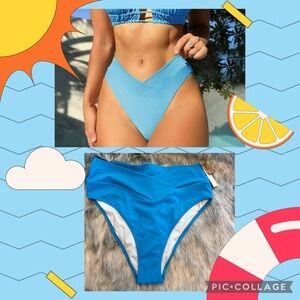 Pink Victoria’s Secret Vibrant Blue High-Waisted Bikini Bottom